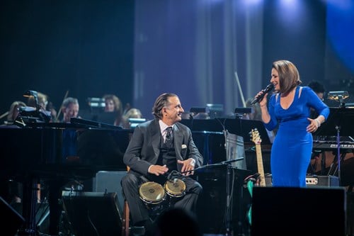 Andy Garcia and Gloria Estefan perform at the 2014 Power of Love gala