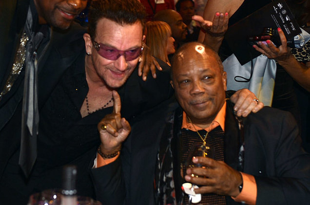 Quincy Jones Gets Dinner and a Bono at 80th Birthday Bash