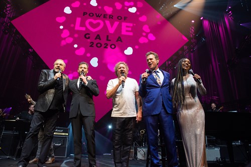 Neil Diamond, Jimmy Kimmel, Sammy Hagar, Chris Isaak & Katlyn Nichol perform at the 2020 Power of Love gala